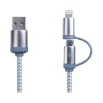 branded Milano 2n1 Fabric Charge &amp; Data Cable, from our range of promotional USB Hubs &amp; Cables