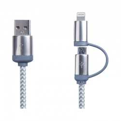 branded Milano 2n1 Fabric Charge & Data Cable, from our range of promotional USB Hubs & Cables