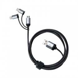 branded Pesaro 3n1 Fabric Charge & Data Cable, from our range of promotional USB Hubs & Cables
