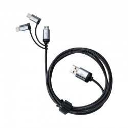 branded Pesaro 3n1 Fabric Charge & Data Cable, from our range of promotional USB Hubs & Cables
