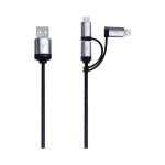 branded Pesaro 3n1 Fabric Charge &amp; Data Cable, from our range of promotional USB Hubs &amp; Cables