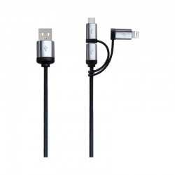 branded Pesaro 3n1 Fabric Charge & Data Cable, from our range of promotional USB Hubs & Cables