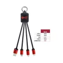 branded Atesso 3n1 Light Up Charge Cable - Rectangle, from our range of promotional USB Hubs &amp; Cables