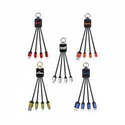 branded Atesso 3n1 Light Up Charge Cable - Rectangle, from our range of promotional USB Hubs & Cables
