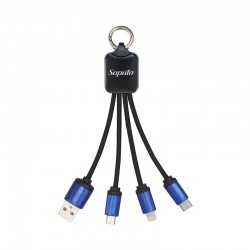 branded Atesso 3n1 Light Up Charge Cable - Rectangle, from our range of promotional USB Hubs & Cables