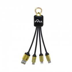 branded Atesso 3n1 Light Up Charge Cable - Rectangle, from our range of promotional USB Hubs & Cables