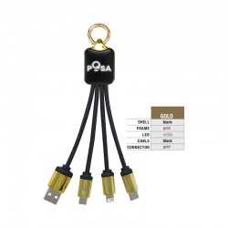 branded Atesso 3n1 Light Up Charge Cable - Rectangle, from our range of promotional USB Hubs & Cables