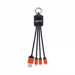 branded Atesso 3n1 Light Up Charge Cable - Rectangle, from our range of promotional USB Hubs & Cables