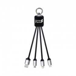 branded Atesso 3n1 Light Up Charge Cable - Rectangle, from our range of promotional USB Hubs & Cables