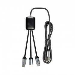 branded Fierra 3n1 Light Up Charge Cable - 1.0 metre, from our range of promotional USB Hubs & Cables