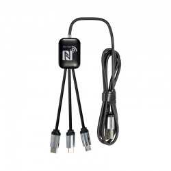 branded Fierra 3n1 Light Up Charge Cable - 1.0 metre, from our range of promotional USB Hubs & Cables