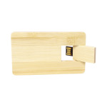Credit Card Style USB Flash Drives  - Bamboo Credit Card Drive 4GB - 32GB