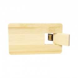 Credit Card Style USB Flash Drives - Bamboo Credit Card Drive 4GB - 32GB