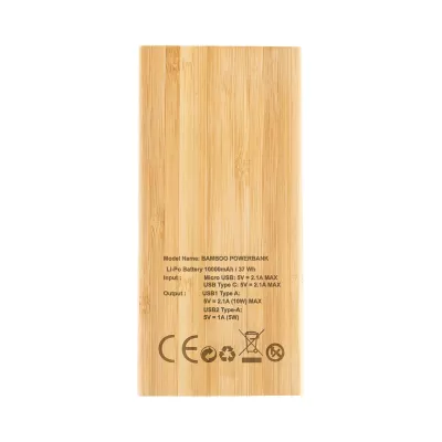 branded Mills Bamboo Power Bank - 10000 mAh, from our range of promotional Power Banks