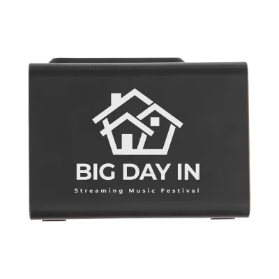 branded Dover Alarm Clock Wireless Charger Speaker, from our range of promotional Phone & Tablet Chargers