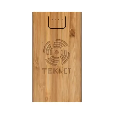 branded Jaegers Bamboo Wireless Power Bank - 5000 mAh, from our range of promotional Phone & Tablet Chargers