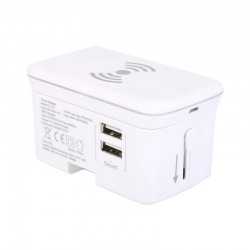 Phone & Tablet Chargers - Portici Travel Adaptor with Fast Wireless Charger