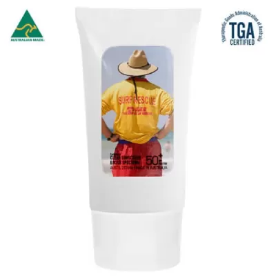 branded 50ml Australian Made Spf50 Sunscreen Lotion, from our range of promotional Sunscreen & Lip Balm