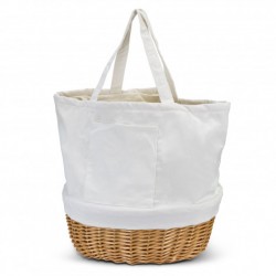 Cotton & Calico Tote Bags - Keepsake Wicker Tote Bag