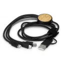 branded Bamboo Triple Connector Cable, from our range of promotional Phone &amp; Tablet Chargers