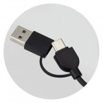 Phone &amp; Tablet Chargers  - Bamboo Triple Connector Cable