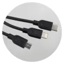 branded Bamboo Triple Connector Cable, from our range of promotional Phone &amp; Tablet Chargers