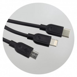 Phone & Tablet Chargers - Bamboo Triple Connector Cable