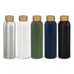 branded Eden Aluminium Bottle Bamboo Lid 600ml, from our range of promotional Drink Bottles - Metal