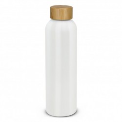 branded Eden Aluminium Bottle Bamboo Lid 600ml, from our range of promotional Drink Bottles - Metal