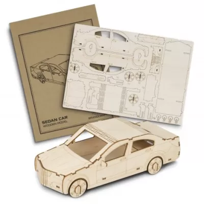 branded BRANDCRAFT Sedan Car Wooden Model, from our range of promotional Executive Toys and Games