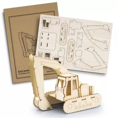 branded BRANDCRAFT Excavator Wooden Model, from our range of promotional Executive Toys and Games