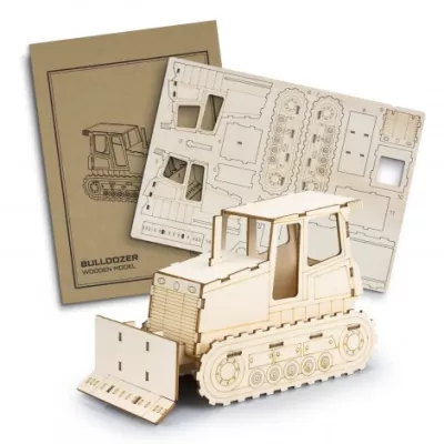 branded BRANDCRAFT Bulldozer Wooden Model, from our range of promotional Executive Toys and Games
