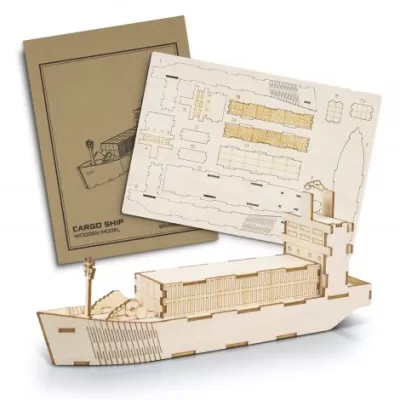 branded BRANDCRAFT Cargo Ship Wooden Model, from our range of promotional Executive Toys and Games