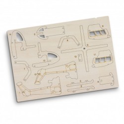 Executive Toys and Games - BRANDCRAFT Helicopter Wooden Model