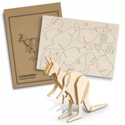 branded BRANDCRAFT Kangaroo Wooden Model, from our range of promotional Executive Toys and Games