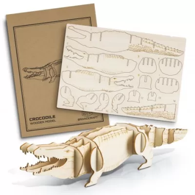 branded BRANDCRAFT Crocodile Wooden Model, from our range of promotional Executive Toys and Games