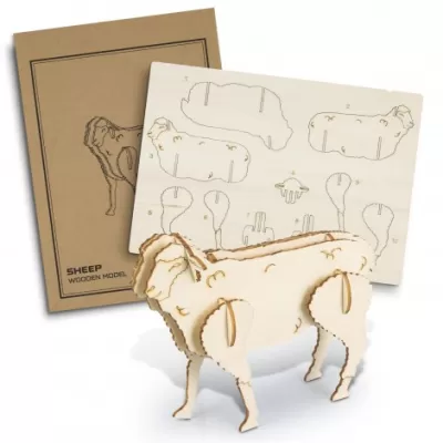 branded BRANDCRAFT Sheep Wooden Model, from our range of promotional Executive Toys and Games