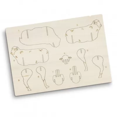 branded BRANDCRAFT Sheep Wooden Model, from our range of promotional Executive Toys and Games