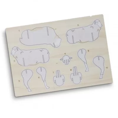 branded BRANDCRAFT Sheep Wooden Model, from our range of promotional Executive Toys and Games