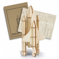 Executive Toys and Games  - BRANDCRAFT Rocket Ship Wooden Model