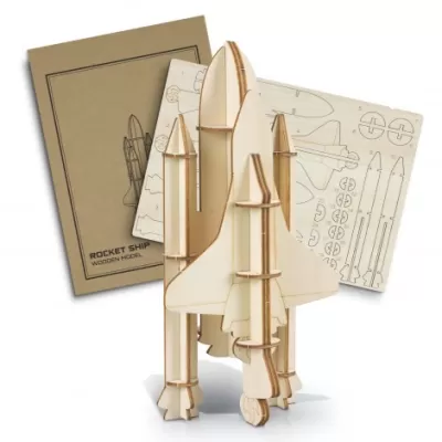 branded BRANDCRAFT Rocket Ship Wooden Model, from our range of promotional Executive Toys and Games
