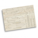 Executive Toys and Games  - BRANDCRAFT Rocket Ship Wooden Model