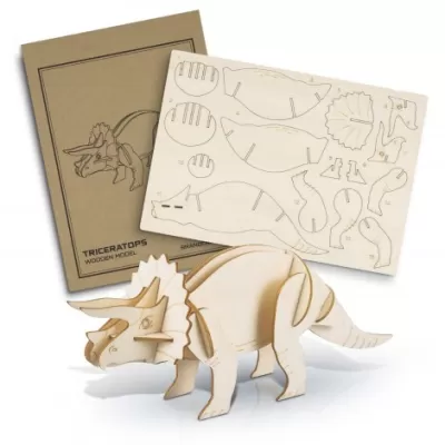 branded BRANDCRAFT Triceratops Wooden Model, from our range of promotional Executive Toys and Games