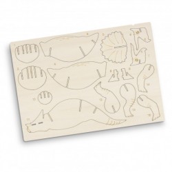 Executive Toys and Games - BRANDCRAFT Triceratops Wooden Model
