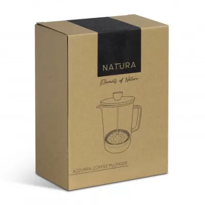 branded NATURA Azzurra Coffee Plunger 850ml, from our range of promotional Coffee Mugs & Drinkware