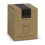 branded NATURA Azzurra Glass Cup - 350ml, from our range of promotional Reusable Coffee Cups - Glass