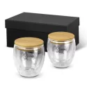 branded Azzurra Glass Set - 250ml, from our range of promotional Reusable Coffee Cups - Glass