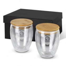 branded Azzurra Glass Set - 350ml, from our range of promotional Reusable Coffee Cups - Glass