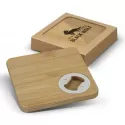 branded Bamboo Bottle Opener Coaster Set of 2 - Square, from our range of promotional Coasters