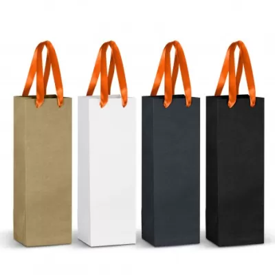 branded Champagne Ribbon Handle Paper Bag, from our range of promotional Paper Bags
